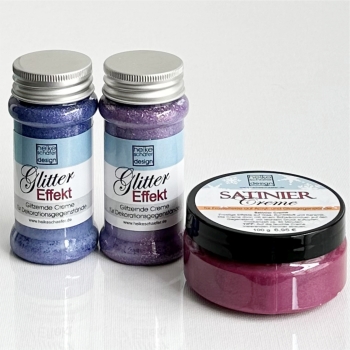 Satiniercreme Beere,  Glitter Effekt Creme in Lavender+Purple